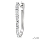 1/10 Ctw Round Cut Diamond Fashion Hoop Earring in 10K White Gold