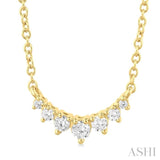 1/8 Ctw Graduated Diamond Smile Petite Necklace in 10K Yellow Gold