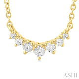 1/8 Ctw Graduated Diamond Smile Petite Necklace in 10K Yellow Gold