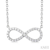 1/10 Ctw Round Cut Diamond Infinity Petite Pendant With Chain in 10K White Gold