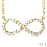 1/10 ctw Round Cut Diamond Infinity Petite Pendant in 10K Yellow Gold