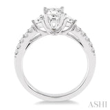 1/2 Ctw Diamond Semi-Mount Engagement Ring in Platinum