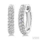 1/5 Ctw Petite Swirl Pattern Round Cut Diamond Fashion Huggies in 10K White Gold