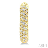 1/5 Ctw Petite Swirl Pattern Round Cut Diamond Fashion Huggies in 10K Yellow Gold