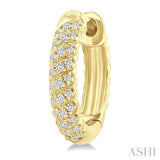 1/5 Ctw Petite Swirl Pattern Round Cut Diamond Fashion Huggies in 10K Yellow Gold