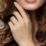 1/3 Ctw Lovebright Open Center Mixed Shape Mounts Round Cut Diamond Fashion Ring in 10K White Gold