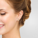 1/6 Ctw Petite Sitting Dog Round Cut Diamond Fashion Stud Earrings in 10K Yellow Gold