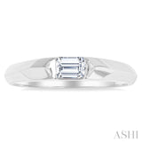 1/3 Ctw East-West Set Emerald Cut Diamond Solitaire Fashion Ring in 14K White Gold