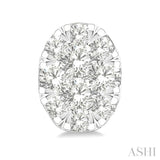 1/6 Ctw Lovebright Petite Oval Shape Round Cut Diamond Fashion Stud Earring in 10K Yellow and White Gold
