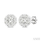 1/6 Ctw Lovebright Petite Round Shape Round Cut Diamond Fashion Stud Earring in 10K Yellow and White Gold