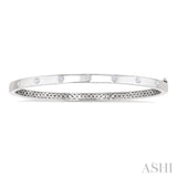 3/8 Ctw Flush Bezel Set Diamond Fashion Bangle in 14K White Gold