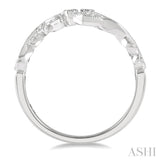 1/10 Ctw Round Cut Diamond Wedding Band in 14K White Gold