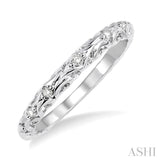 1/20 Ctw Round Cut Diamond Wedding Band in 14K White Gold