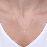 1/20 Ctw Initial 'I' Round Cut Diamond Pendant With Chain in 14K White Gold