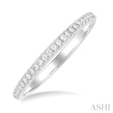 1/8 Ctw Round Cut Diamond Wedding Band in 14K White Gold