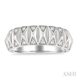 1/10 Ctw Single Cut Diamond Bold Fashion Band in Sterling Silver