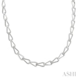 1/4 Ctw Single Cut Diamond Bold Knot Link Fashion Necklace in Sterling Silver