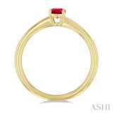 6x4 MM Oval Shape Ruby Precious Solitaire Ring in 14K Yellow Gold