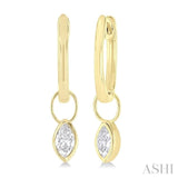 1/3 Ctw Bezel Set Marquise Cut Diamond Huggie Earrings in 10K Yellow Gold