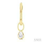 1/3 ctw Bezel Set Pear Cut Diamond Huggie Earrings in 10K Yellow Gold