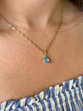 Blue Topaz Drop Necklace