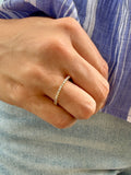1/10 Ctw Straight Row Baguette Cut Diamond Stackable Fashion Band in 10K Yellow Gold
