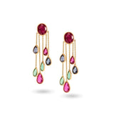 Ruby, Sapphire and Emerald earrings