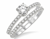Round Shape Diamond Wedding Set