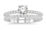 Round Shape Diamond Wedding Set