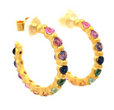 Multigemstone Medium Hoops