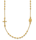 Beaded Yellow Gold Rosary Necklace
