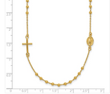 Beaded Yellow Gold Rosary Necklace
