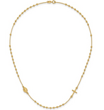Beaded Yellow Gold Rosary Necklace