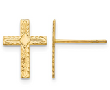 Diamond Cut Cross Earrings