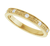 1/8ct Floral Diamond Band