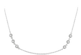 3 Stone Diamond Station Necklace