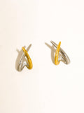 Staven Two Tone Crossover Earrings