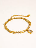 Leland  CZ Link Bracelet
