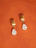 Glissade  CZ Drop Huggie Earrings