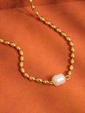 Vigne 18K Gold Pearl Ball Chain Necklace
