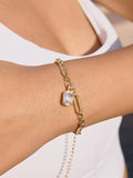 Leland  CZ Link Bracelet
