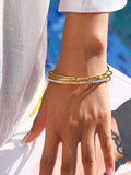 Frisson 18K Gold Rhinestone Stack Bracelet