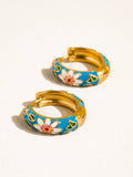 Isabeau Vintage Floral Hoop Earrings