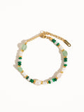 18K Bohemian Stone and Bead Bracelet