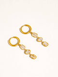 Sunniva  CZ Triple Drop Earrings
