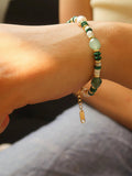 18K Bohemian Stone and Bead Bracelet