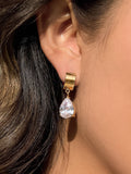 Glissade  CZ Drop Huggie Earrings