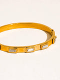 Tanith 18K Gold Baguette CZ Bangle Bracelet