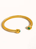 Vail 18K Gold Stone Braided Bangle