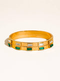Tanith 18K Gold Baguette CZ Bangle Bracelet